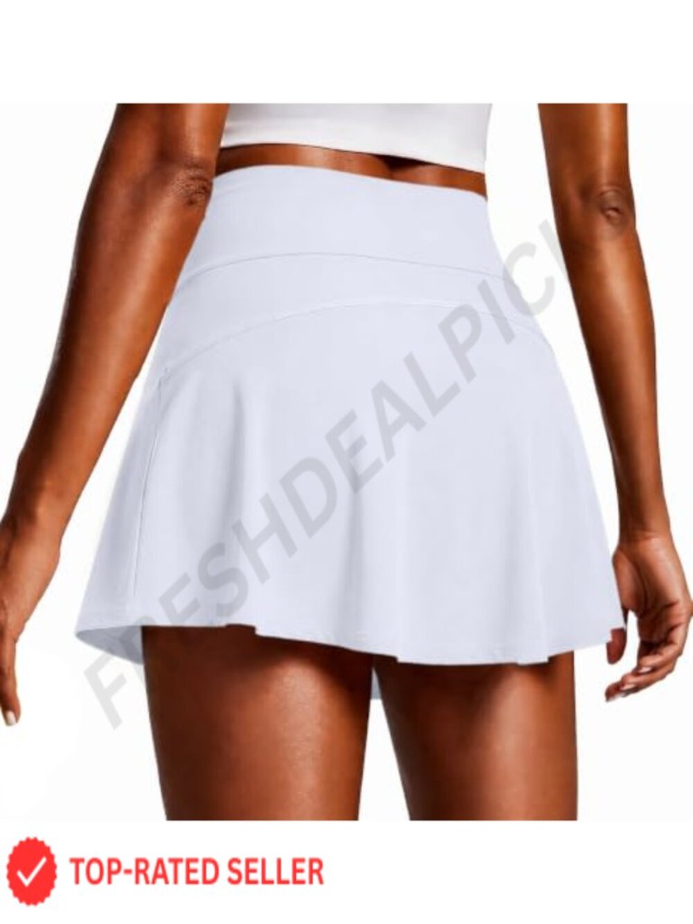 High Waisted Tennis Skort with Built-in Shorts & Pocket Pleated Golf Skirt